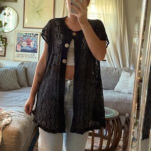 Vintage black beach cover up